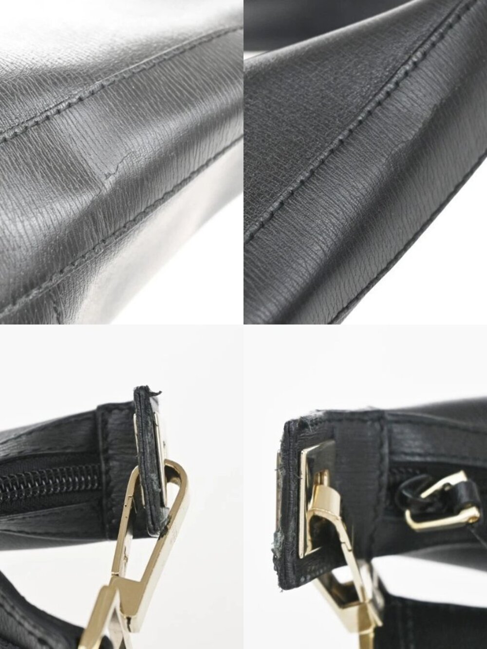 GUCCI Logo Shoulder Hobo Bag Leather Black GHW Italy 32YJ126 - Picture 9 of 15
